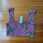 Urban Outfitters NWT  Adina Plaid Square Neck Crop  Corset Style Top - Sz XL Photo 6