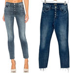 MOTHER Denim The Fly Cut Stunner Fray Jeans in Moon Dark Wash Size 25 Blue Photo 1