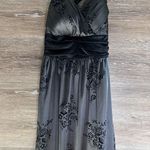 Trixxi Y2K Dress Size Large Black Vintage Mini Party Gothic Whimsical V Neck Tie Photo 1