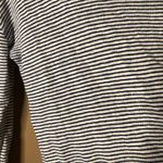 Adrienne Vittadini Linen Striped Long Sleeve Shirt Blue White Size XS Photo 3