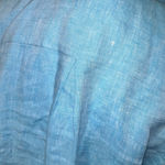 120% Lino Linen Teal Womens Long Sleeve Button Down Tunic Top Cinch Waist Tie M Blue Size M Photo 5