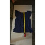 Apostrophe  Navy Ruffled Sleeveless Top Size LP Long Petite Balletcore Boho Fairy Photo 8