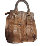 Kate Landry  Brown Leather Shoulder Bag Purse Deep tote work laptop Photo 1