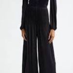 Farm Rio  Black Long Sleeve Knot Jumpsuit, Size Small, $298 Photo 8