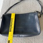 Vintage 80’s 90’s Magid Navy Blue Leather Double Strap Brass Rectangular Purse Photo 5