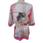 New York and Company Stretch Size Medium Pink Kimono Style Dress Pink Tan Red Photo 1