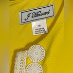 Jessica J Howard Yellow V Neck Dress Crochet Front Stretch Sleeveless A Line 16 Gold Photo 6