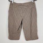 Allison Brittney Brown Plaid Pedal Pushers Size 8 Brown Plaid Retro Long Shorts Photo 3