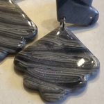 Gray and Blue Marbled Shimmer Lucite Earrings Photo 4