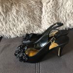 Caparros  Black Peep Toe Dress Heels S7.5 Photo 3