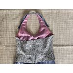 Patra Evening Gown 14 Silver Metallic Halter Top Chiffon Skirt Formal Dress USA Photo 9