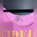 Urban Outfitters  Nirvana Off Shoulder Sweatshirt Smiley Face Band Top Sz L GUC Photo 1