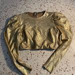 ZARA  cropped long sleeve gold blouse Photo 6