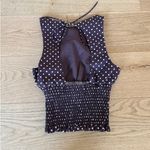 White Fox Boutique White Fox Sleeveless Top Polka Dots Runaway Heart Size XXS Brown White Photo 2