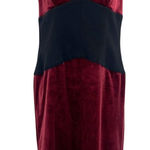 Venus Velvet Y2K Colorblock Dress Sz 6 Burgundy Holiday Glam Deep V-Neck Sexy Photo 0