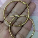 18k Gold Polished Large Tube Earrings Photo 2