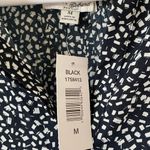 NEW JACHS GIRLFRIEND Printed Blouse Hidden Button Three Quarter Sleeve Medium Black Photo 2