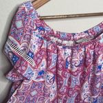 Belle Sky  Paisley Flowy Off-shoulder Blouse Women’s Size Medium Photo 3