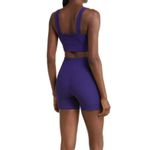 Zella Luxe Rib High Waist Bike Shorts Purple Photo 7