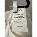 Madewell The Perfect Vintage Wide-Leg Crop Jean - White, Size 33P Photo 3