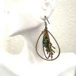 Gold tone beaded teardrop statement earrings Photo 3