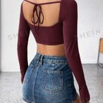 SheIn Purple Long Sleeve Crop Top Brand New Size Petite Medium Photo 1