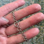 Vintage 70s Sarah Coventry silver metal scroll cross necklace Photo 7