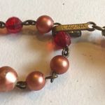 Laguna Vintage Dark Pink Beads Beaded Choker Necklace Clip On Earrings Set Red Photo 4