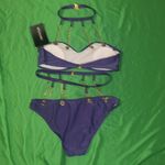 Pretty Little Thing NWT Purple Bikini with Gold Chain Accents size 6 Photo 2