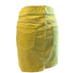 Cache  Yellow Lemon Ice Denim Metal Button 5 Packet Skirt New Stretch $98 NWT Photo 5