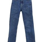 ZARA Side Slit Slim Straight Leg Ankle Jeans High Rise Medium Wash Blue Size 4 Photo 0