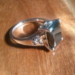 Thai Black Spinel Platinum Bond Ring (Size 8) Photo 5