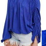 Free People  Women's Blue Off-Shoulder Top Photo 0