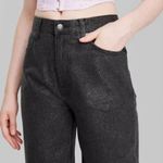 Wild Fable 90's Relaxed Straight Leg Jeans Mid Rise Waist Glitter Coating Cotton Blend Photo 0
