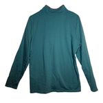 LL Bean Womens Teal 100% Cotton 1/4 Button Pullover Sweatshirt Size L Gorpcore Blue Size L Photo 3