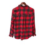 American Eagle AEO Red Black Buffalo Plaid Button Down Shirt S Flannel Oversized Photo 2