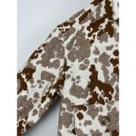 Sonoma White Brown Cow Print Cropped Button Up Shacket Shirt Jacket Size XS Photo 4