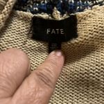 FATE. Poncho Shawl Cape Wrap Tan Pink Boho Tribal Native Aztec One Size WARM (112 Photo 4