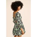 Free People  Sacha Mini Dress Black Floral XS NEW Beaded Plunge Flirty Summer Photo 11