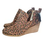 Toms  Kallie Wedge 6 Brown‎ Bootie Leopard Suede Shoes Photo 1