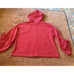 Donna Karan  Active Pink Zip Hoodie Bell Sleeves Drawstring Cuffs Women’s M Photo 6