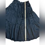 Cynthia Rowley  Black Satin Silky Tiered Maxi Skirt Elegant & Flowy 🖤 Photo 4