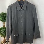 Dialogue  Gray Rivet & Hook Close Long Sleeve Blazer Jacket 12 Photo 0