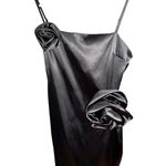 Black Embellished Spaghetti Strap Cocktail Mini Dress Size L Photo 2