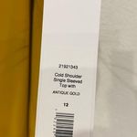 Cushnie et Ochs NWT Cushnie Cold Shoulder Single Sleeve Top in Antique Gold Size 12 Photo 1