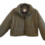 Le lis Olive Green Cropped Puffer Jacket Photo 2