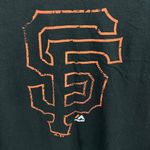 Majestic  LARGE Black Giants Baseball MLB Fitted Tee Shirt T-Shirt Short Sleeve Photo 5