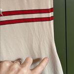 Avocado Womens Cropped Muscle Tank with Stripes Cream Cool Touch Size Medium Red Photo 3