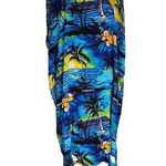 HAWAIIAN Kaftan Dress Swim Cover Palm Tree Beach Sun Montego Bay Blue Size 3X Photo 0