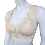 None Cream Seamless Back Front Snap Bra (L) Photo 1